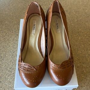 New in box Xoxo Wedges Color Tan, Size 7M